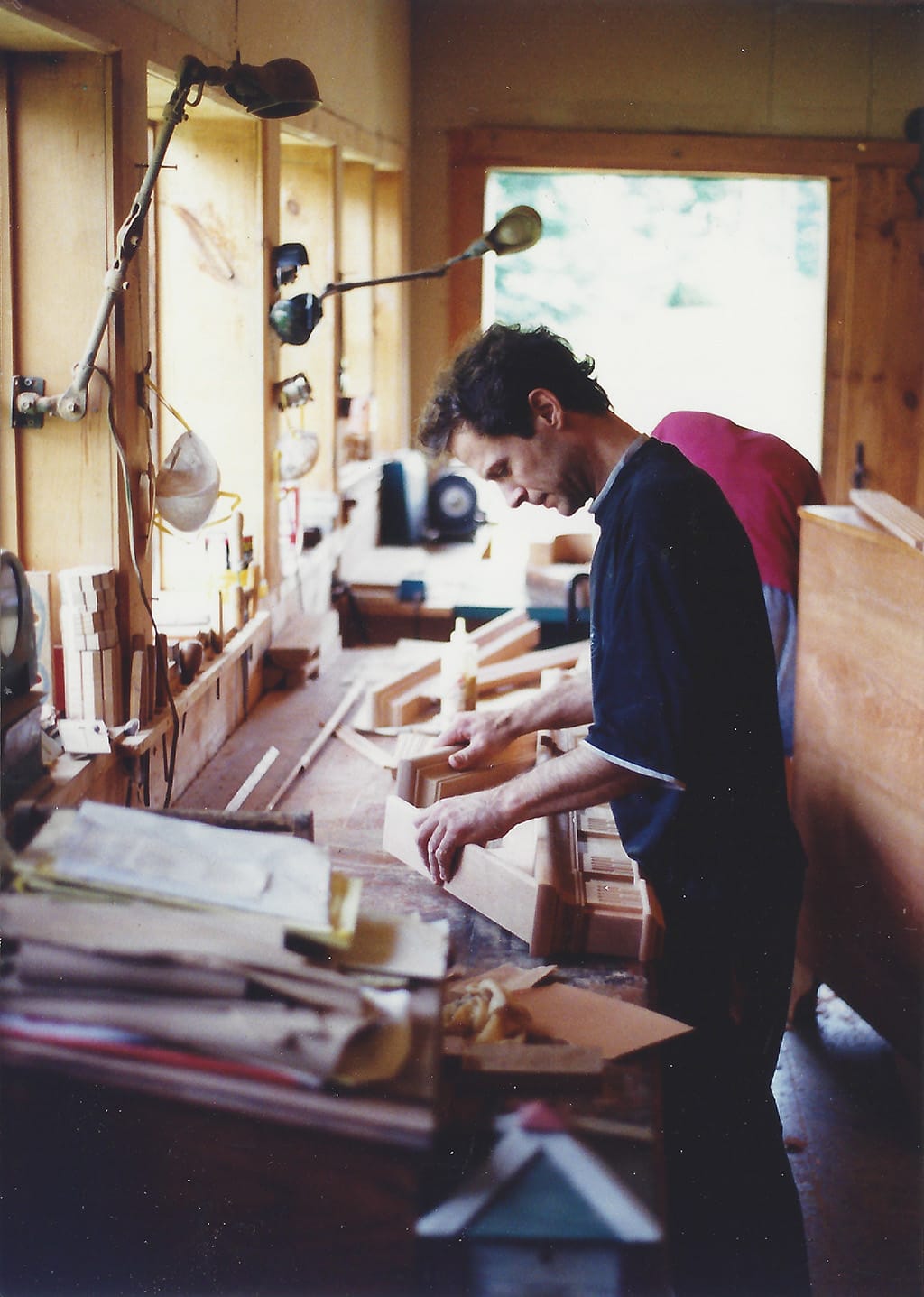 Peter Maynard in his shop circa 1990