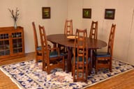 catlin expandable dining table and ladderback chairs