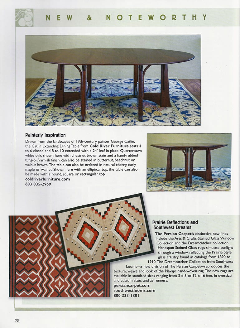 Cold River Furniture in American Bungalow magazine