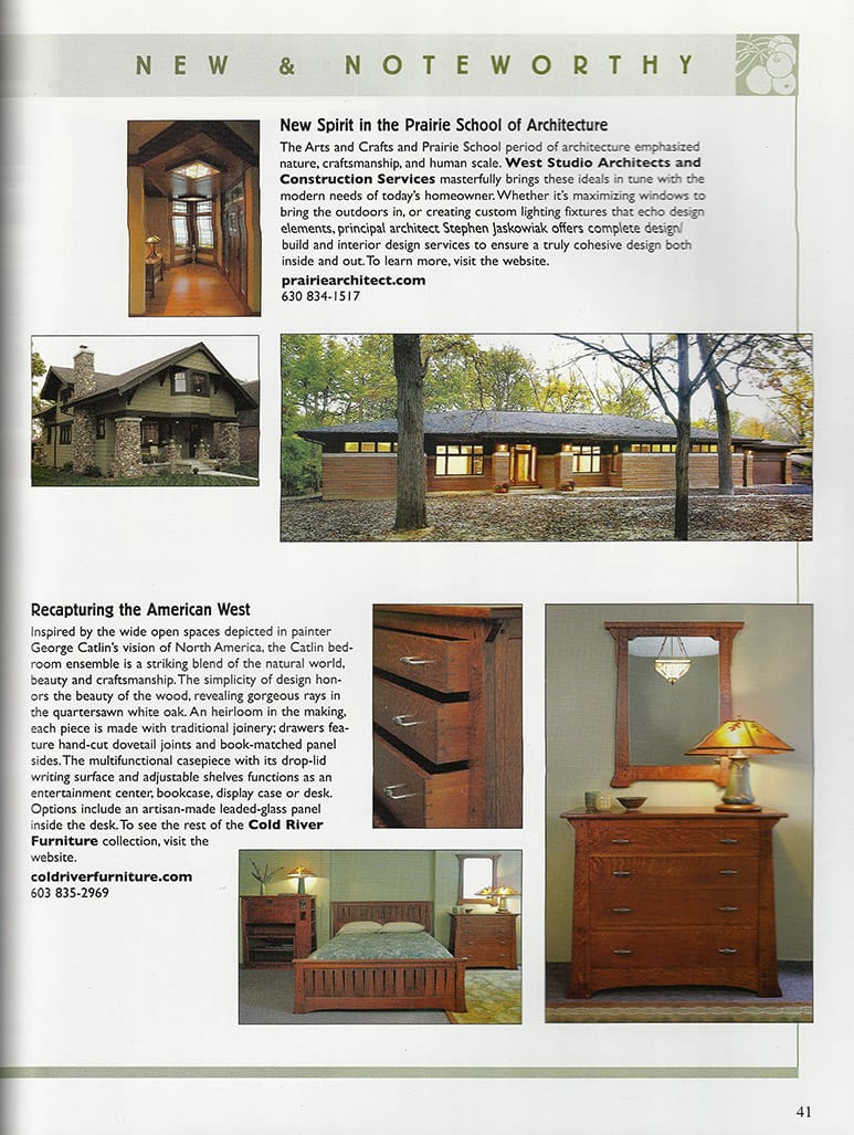 Cold River Furniture in American Bungalow magazine