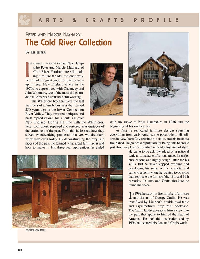 Cold River Furniture in American Bungalow magazine